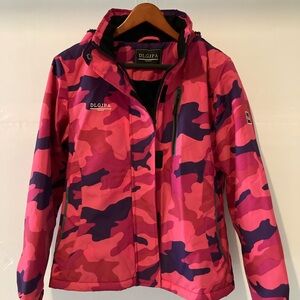 Women's Pink and Black Camo Cold weather gear Ski Jacket